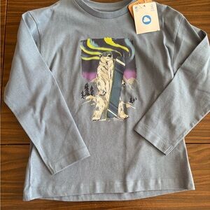 Mayoral Long-Sleeve Graphic Tee - Blue with Polar Bear Snowboard